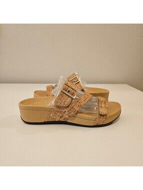 Vionic Sandals Boho Summer Vibe Cork Glam Girl Gold Accents Women Size 10